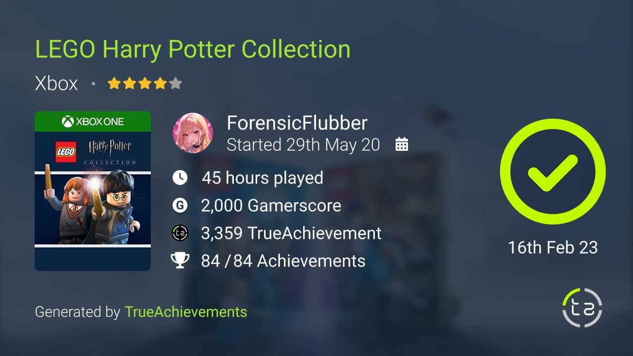LEGO Harry Potter Collection achievement summary